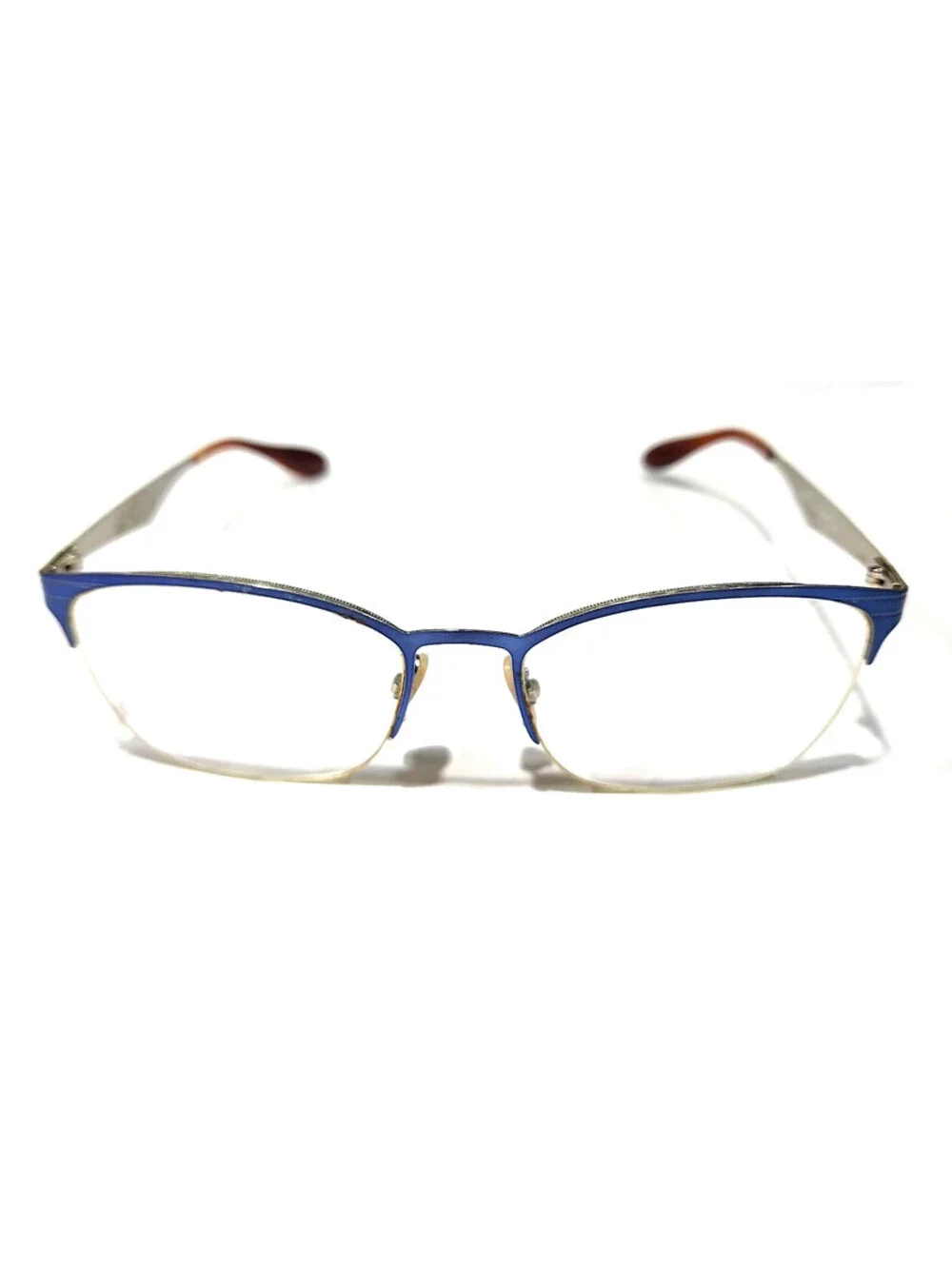 Ray Ban RB6345 2865 Blue Metal Half Rim Square Eyeglasses 52-17 135